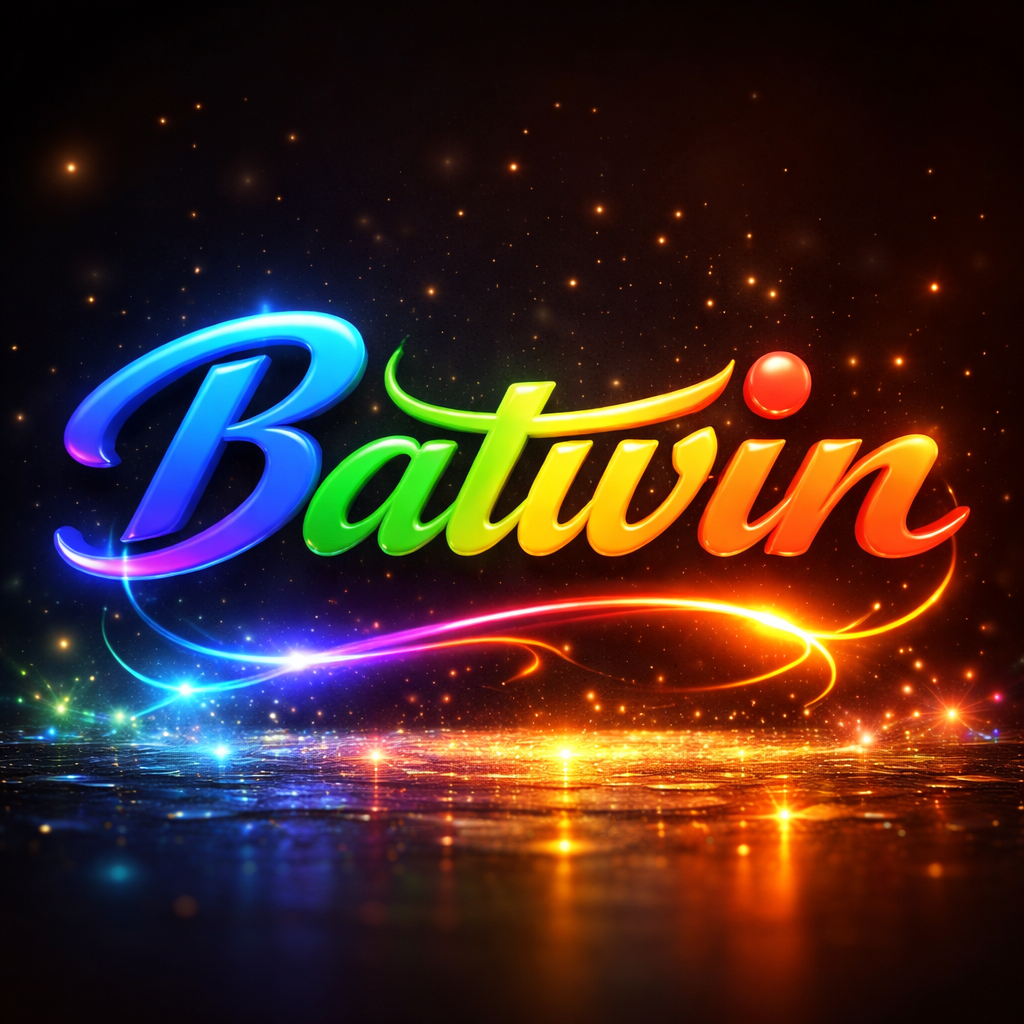 Batwin app logo with colorful 3D text and modern gaming interface